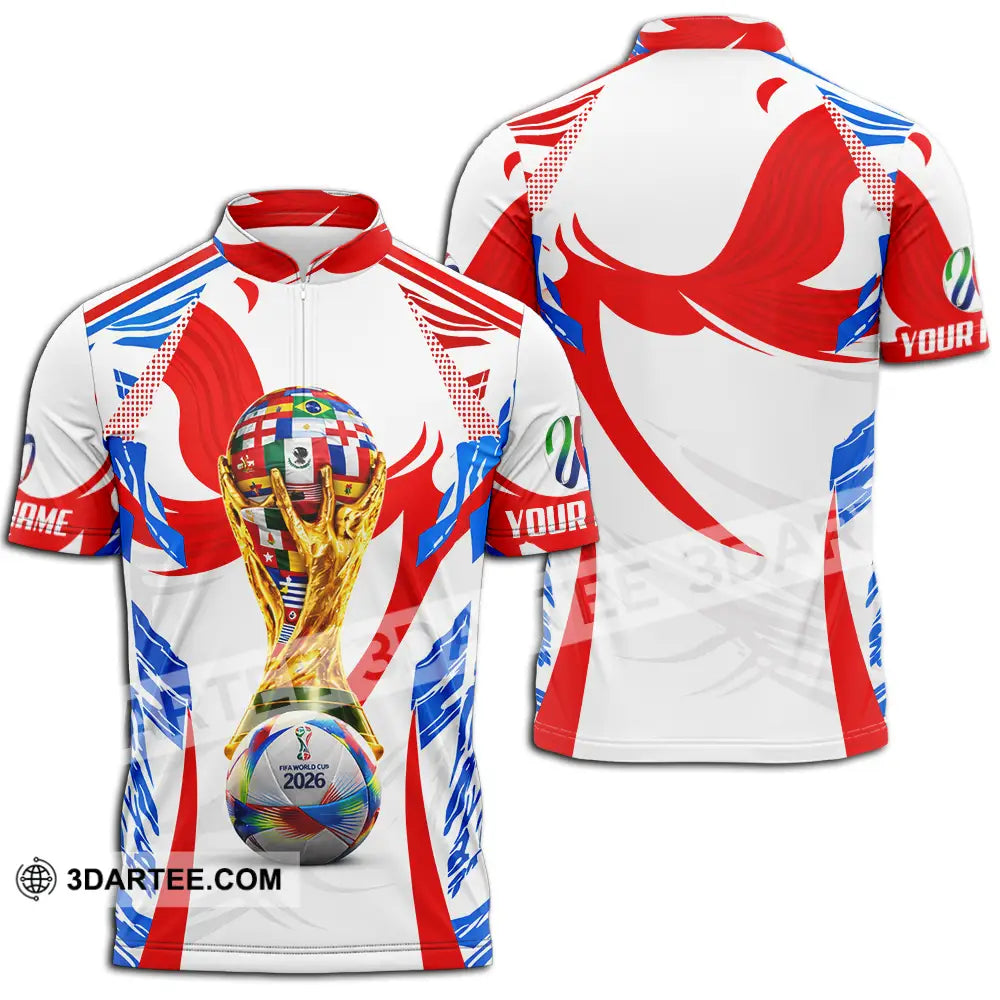 Unisex Shirt - Custom World Cup 2026 3D Shirt Zipper Polo Shirt / S T-shirt