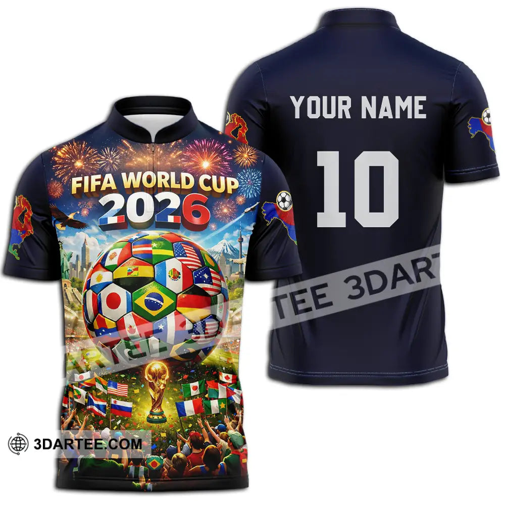 Unisex Shirt - Custom World Cup 2026 3D Shirt Zipper Polo Shirt / S T-shirt