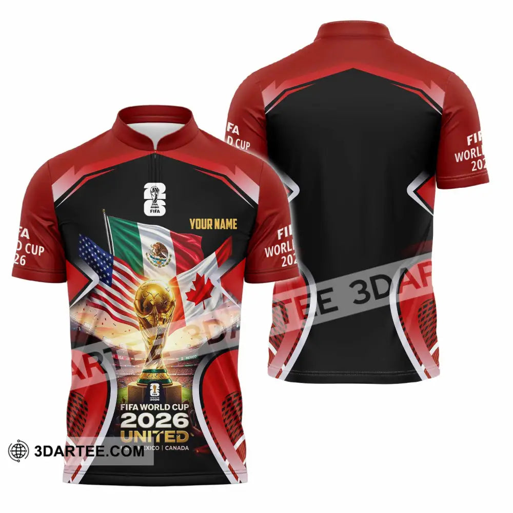 Unisex Shirt - Custom World Cup 2026 3D Shirt - Zipper Polo Shirt / S - T-shirt