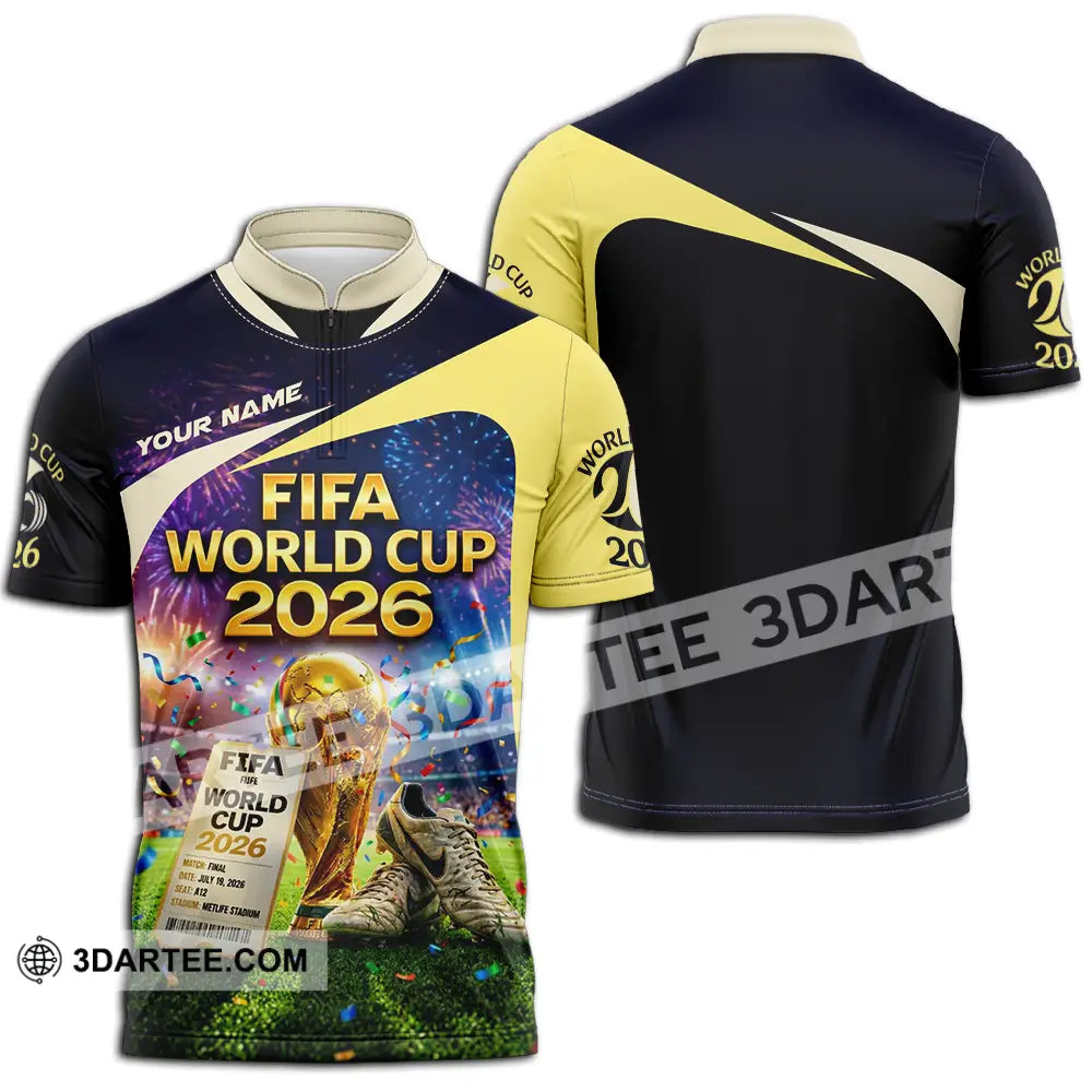 Unisex Shirt - Custom World Cup 2026 3D Shirt Zipper Polo Shirt / S T-shirt