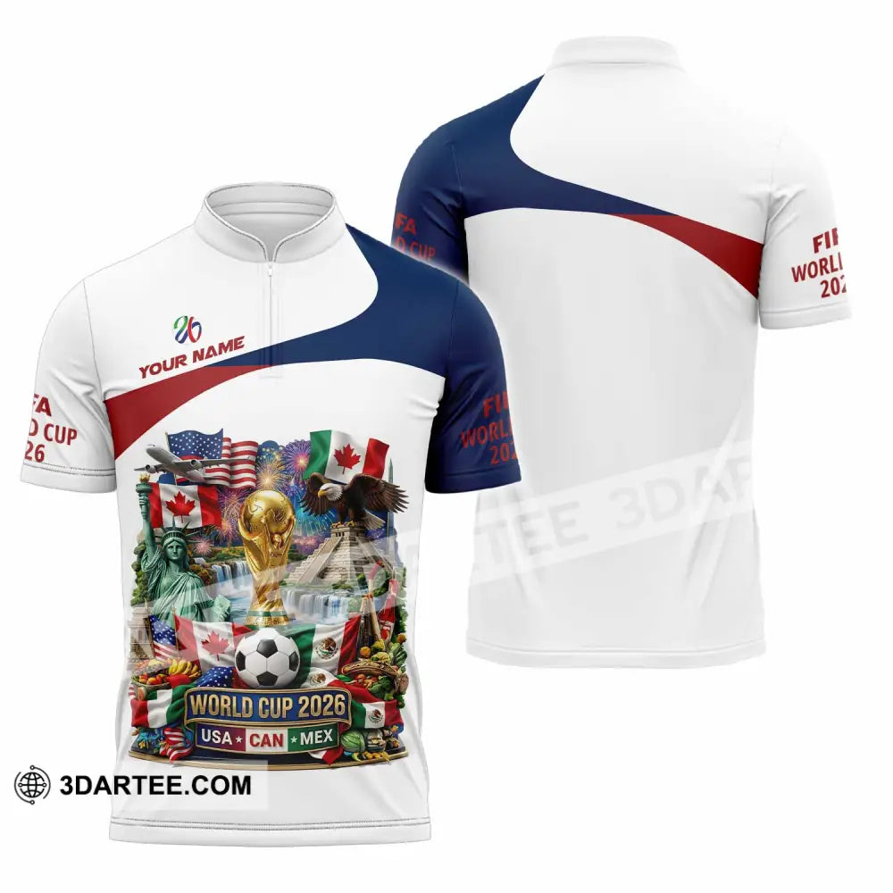 Unisex Shirt - Custom World Cup 2026 3D Shirt - Zipper Polo Shirt / S - T-shirt