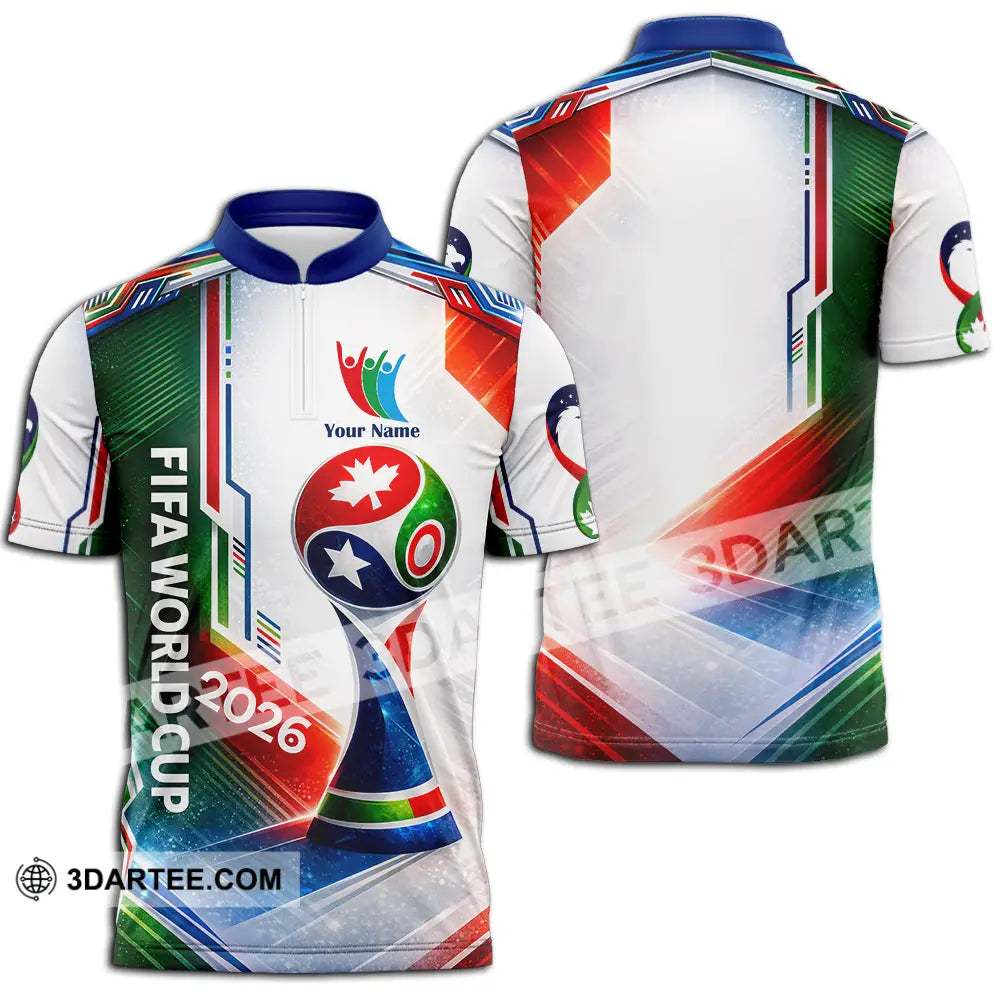 Unisex Shirt - Custom World Cup 2026 3D Shirt Zipper Polo Shirt / S T-shirt