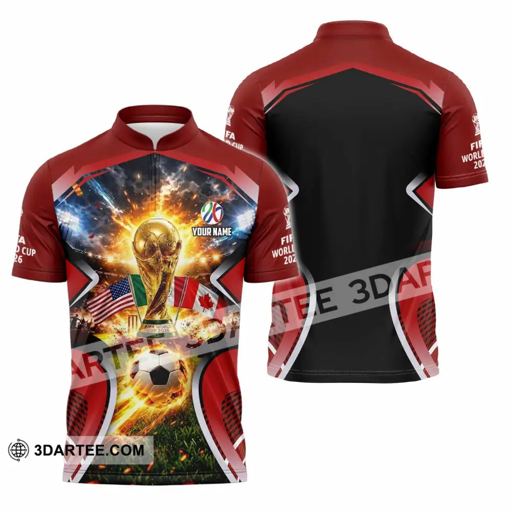 Unisex Shirt - Custom World Cup 2026 3D Shirt - Zipper Polo Shirt / S - T-shirt