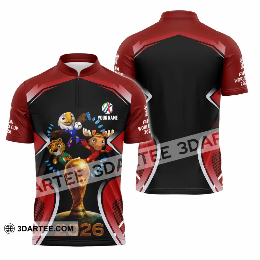 Unisex Shirt - Custom World Cup 2026 3D Shirt - Zipper Polo Shirt / S - T-shirt