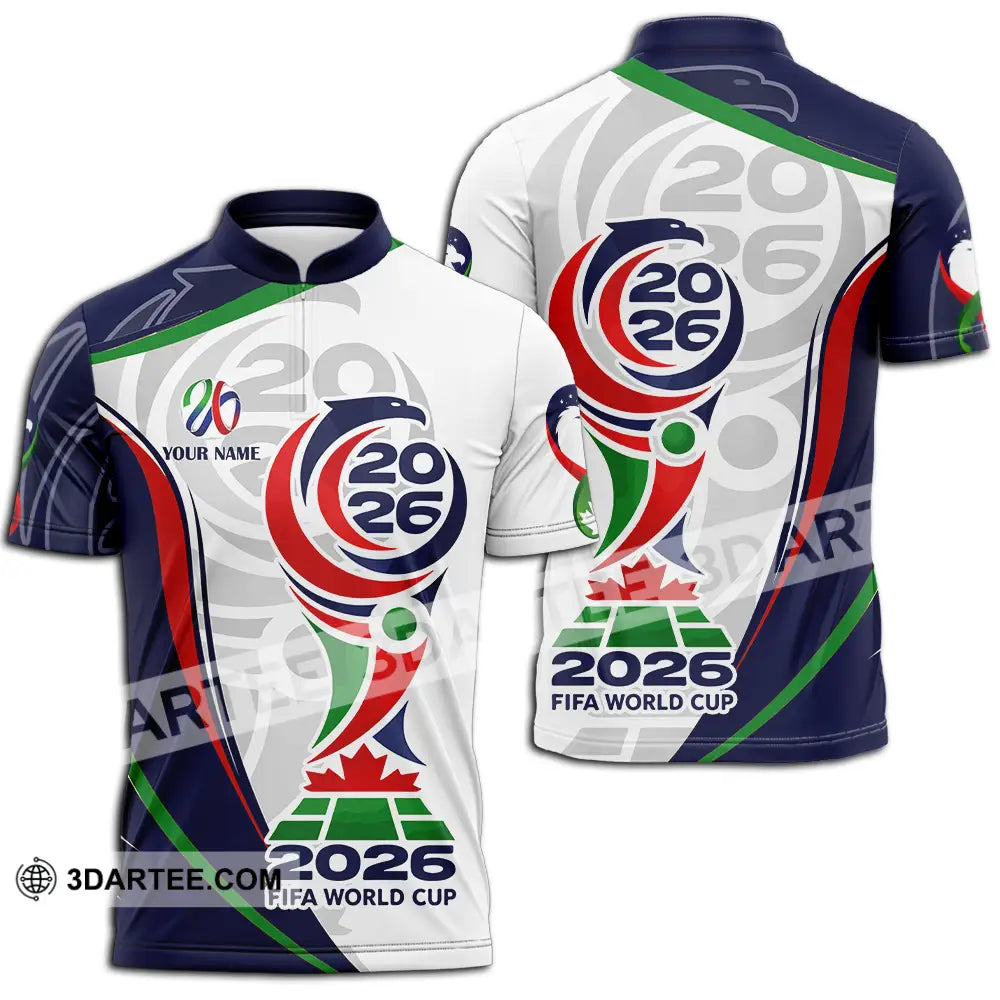 Unisex Shirt - Custom World Cup 2026 3D Shirt Zipper Polo Shirt / S T-shirt