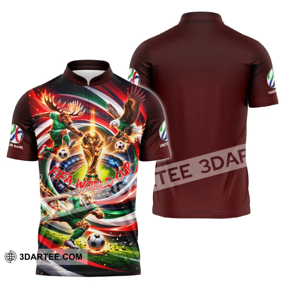 Unisex Shirt - Custom World Cup 2026 3D Shirt Zipper Polo Shirt / S T-shirt