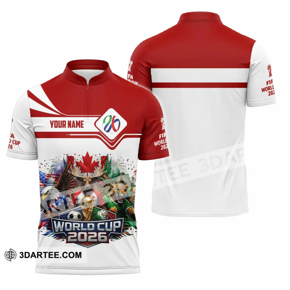 Unisex Shirt - Custom World Cup 2026 3D Shirt - Zipper Polo Shirt / S - T-shirt