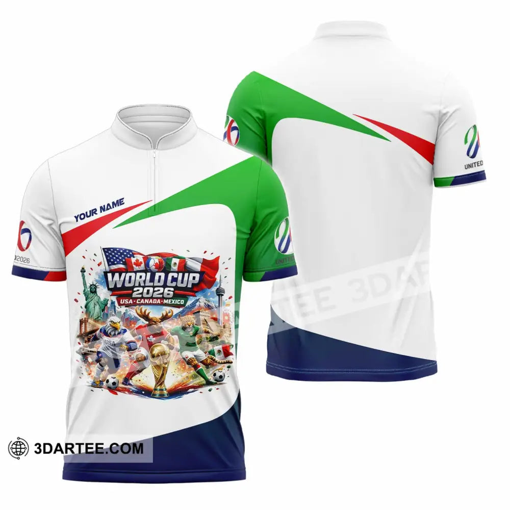 Unisex Shirt - Custom World Cup 2026 3D Shirt - Zipper Polo Shirt / S - T-shirt
