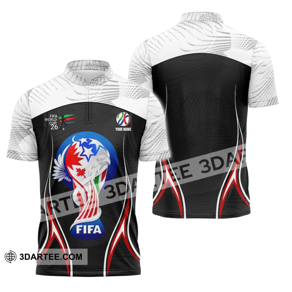 Unisex Shirt - Custom World Cup 2026 3D Shirt Zipper Polo Shirt / S T-shirt