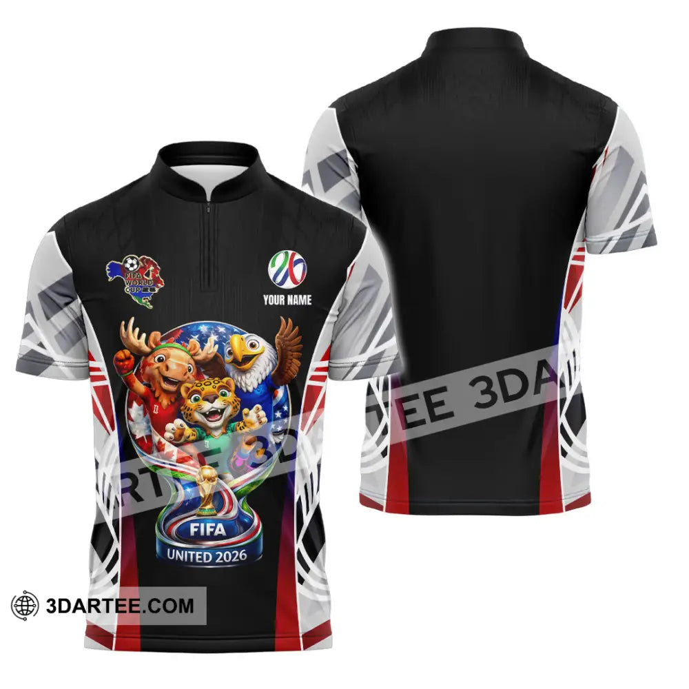 Unisex Shirt - Custom World Cup 2026 3D Shirt Zipper Polo Shirt / S T-shirt