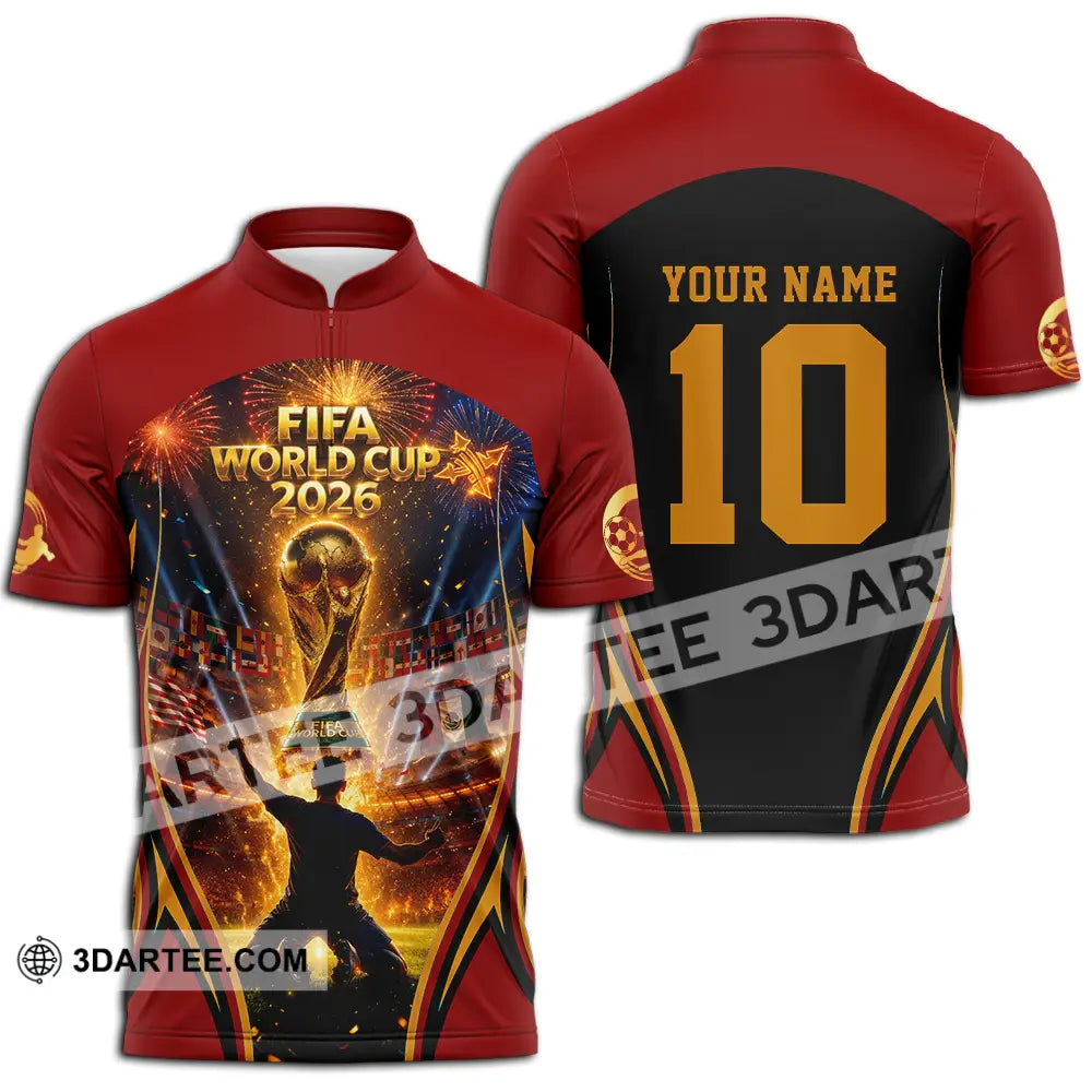 Unisex Shirt - Custom World Cup 2026 3D Shirt Zipper Polo Shirt / S T-shirt
