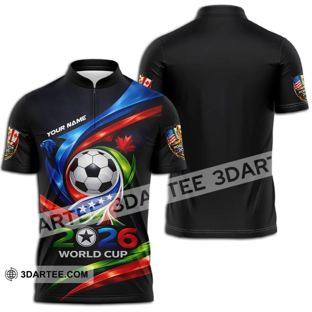 Unisex Shirt - Custom 2026 World Cup 3D Shirt Zipper Polo Shirt / S T-shirt