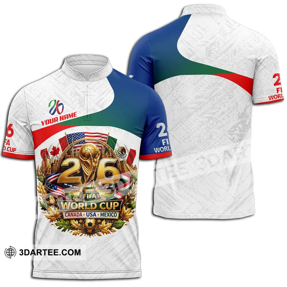 Unisex Shirt - Custom World Cup 2026 3D Shirt - Zipper Polo Shirt / S - T-shirt