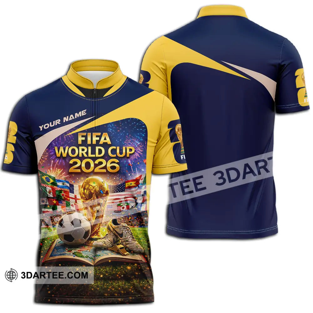 Unisex Shirt - Custom World Cup 2026 3D Shirt Zipper Polo Shirt / S T-shirt