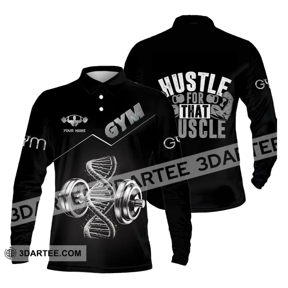 Unisex Shirt - Custom ADN Gym Lover Shirt Long Sleeve Polo / S T-shirt