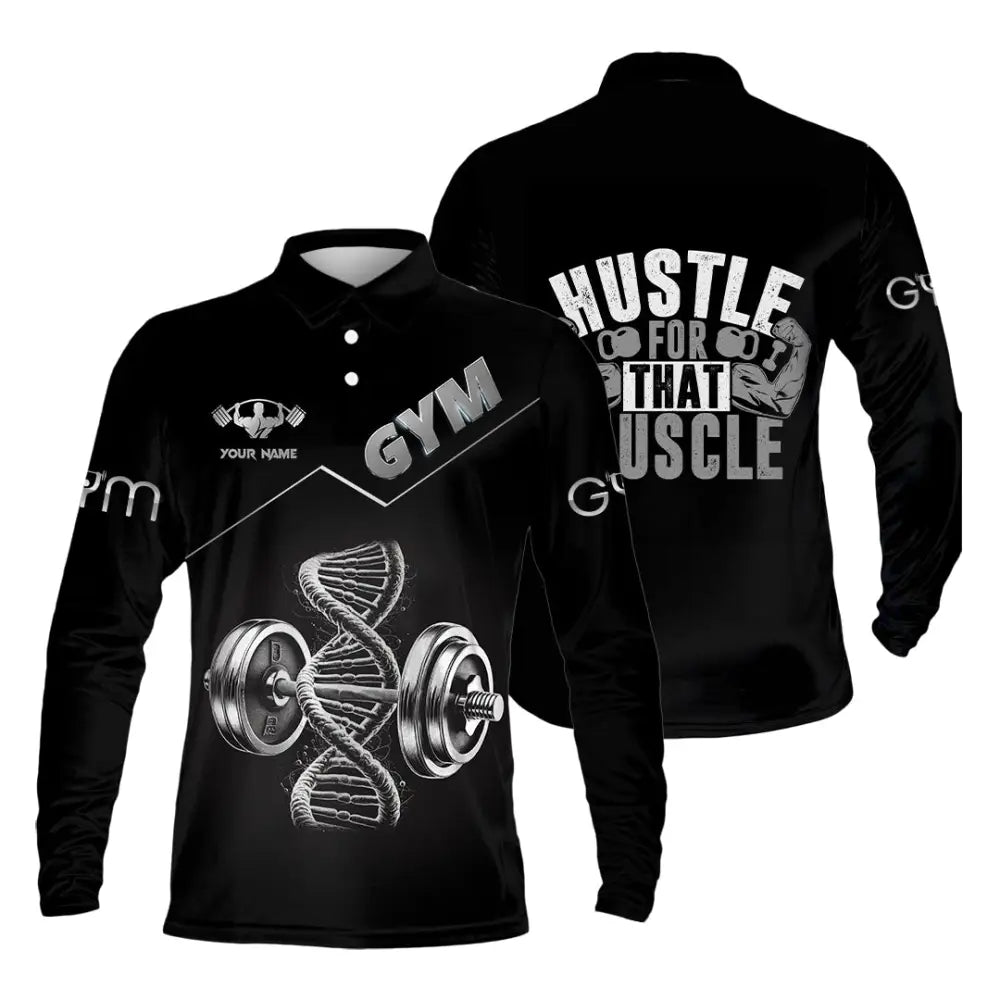 Unisex Shirt - Custom ADN Gym Lover Shirt Long Sleeve Polo / S T-shirt