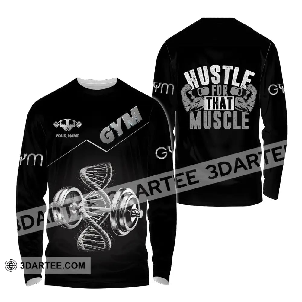 Unisex Shirt - Custom ADN Gym Lover Shirt Long Sleeve Shirt / S T-shirt