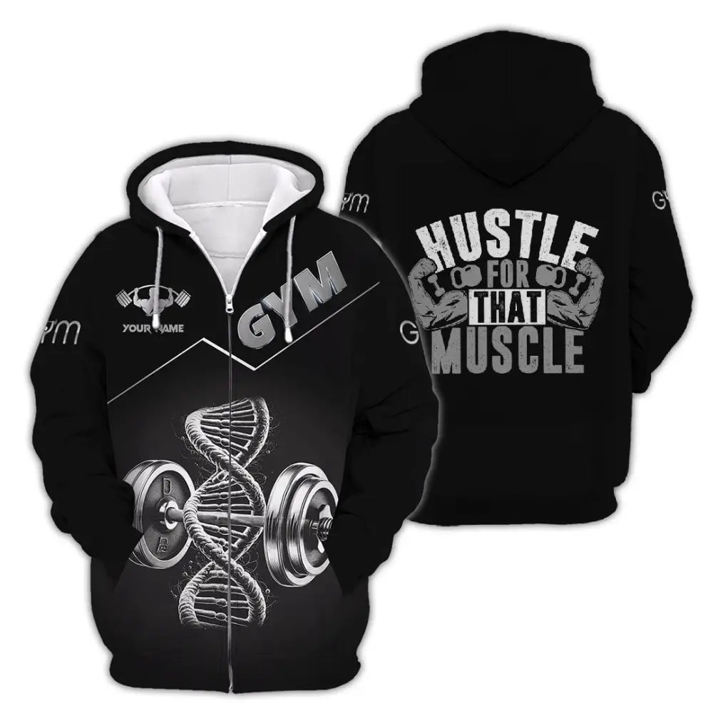 Unisex Shirt - Custom ADN Gym Lover Shirt Zipper Hoodie / S T-shirt