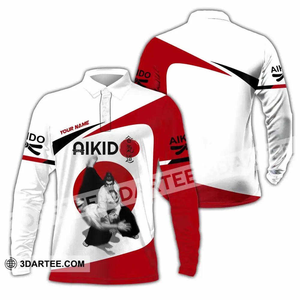 Unisex Shirt - Custom Aikido 3D Shirt Long Sleeve Polo / S T-shirt