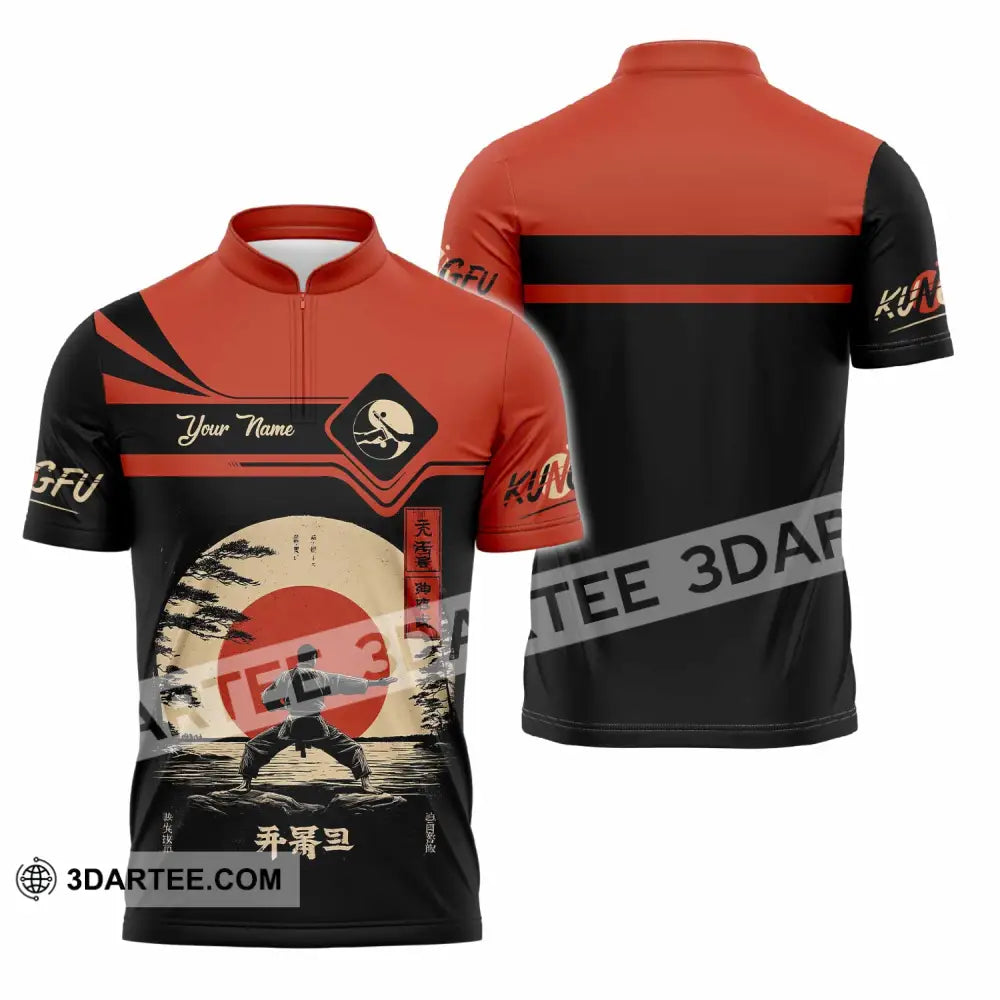 Unisex Shirt - Custom Aikido 3D Shirt Zipper Polo Shirt / S T-shirt