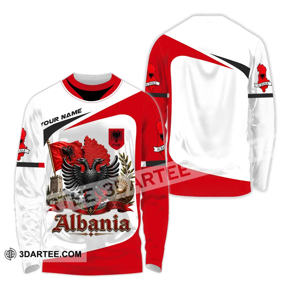 Unisex Shirt - Custom Albania Shirt - Long Sleeve Shirt / S - T-shirt