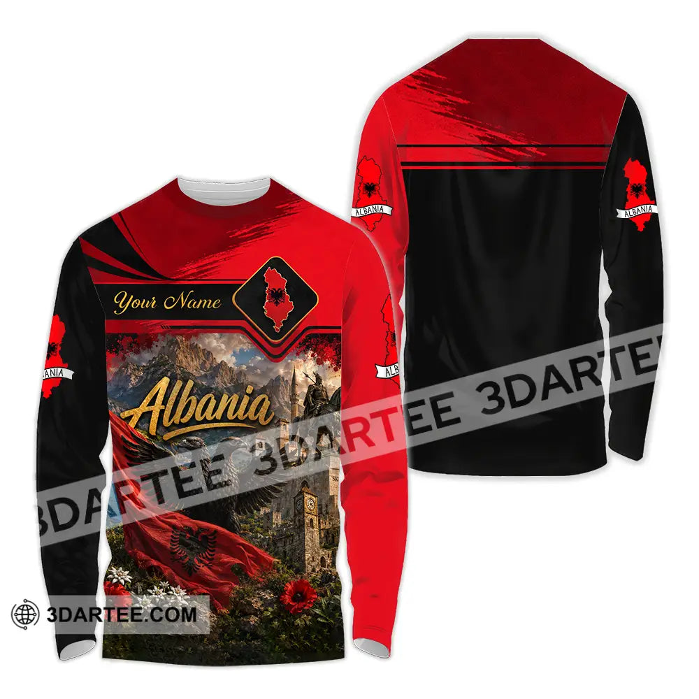 Unisex Shirt - Custom Albania Shirt - Long Sleeve Shirt / S - T-shirt