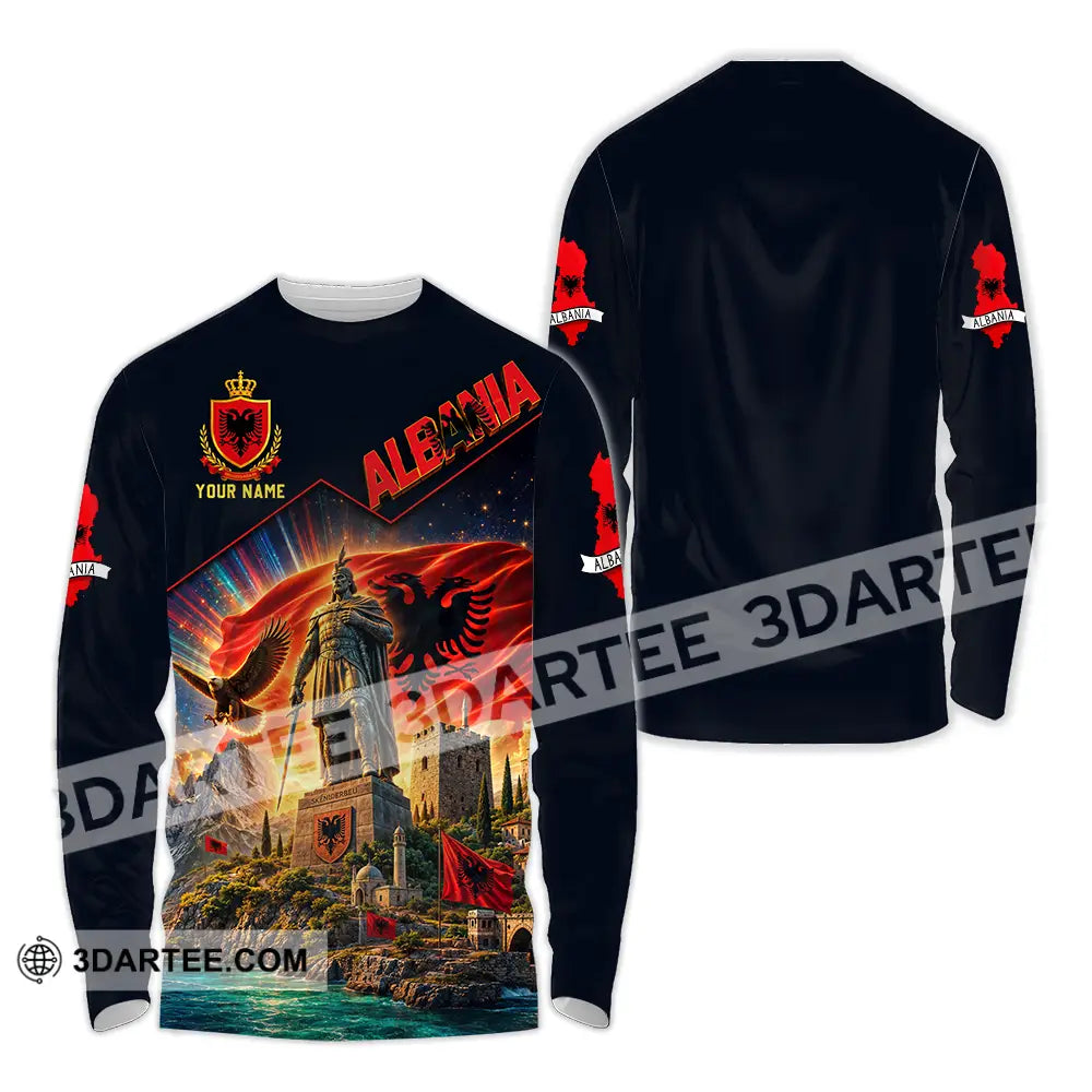 Unisex Shirt - Custom Albania Shirt - Long Sleeve Shirt / S - T-shirt