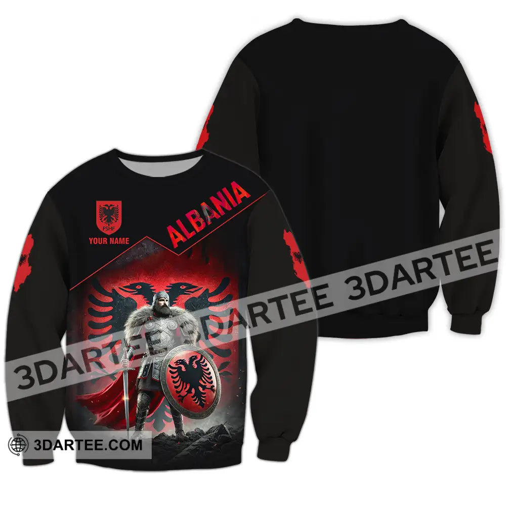 Unisex Shirt - Custom Albania Warrior Shirt - Long Sleeve / S - T-shirt