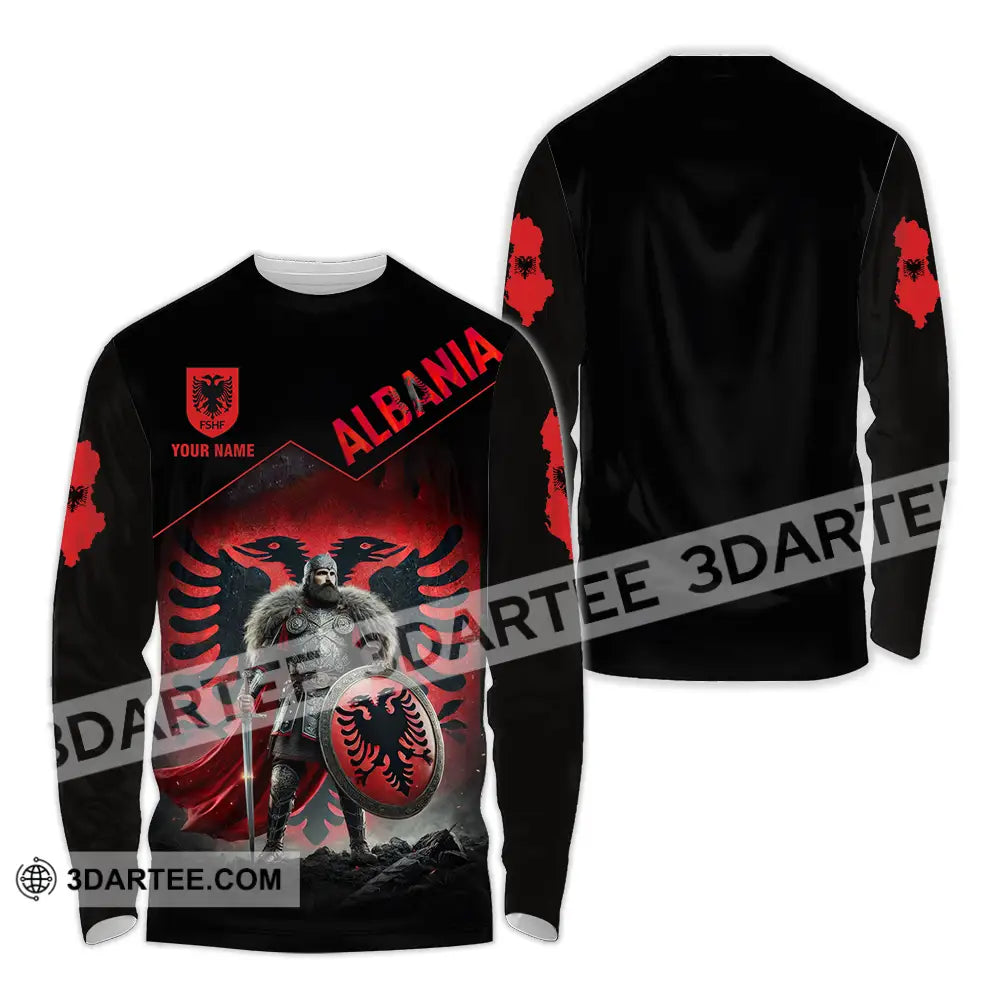 Unisex Shirt - Custom Albania Warrior Shirt - Long Sleeve Shirt / S - T-shirt