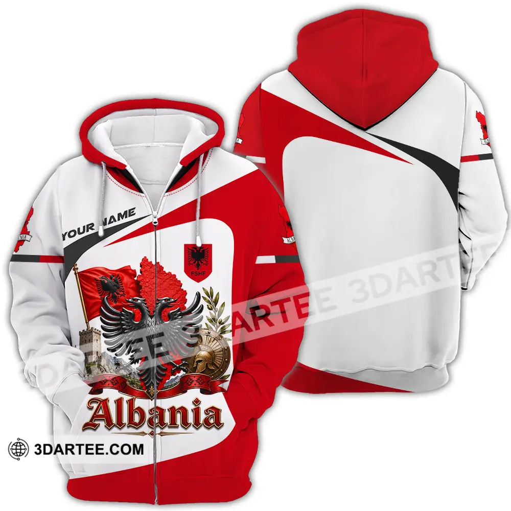 Unisex Shirt - Custom Albania Shirt - Zipper Hoodie / S - T-shirt