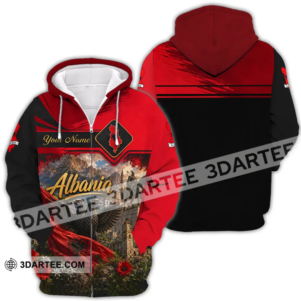 Unisex Shirt - Custom Albania Shirt - Zipper Hoodie / S - T-shirt