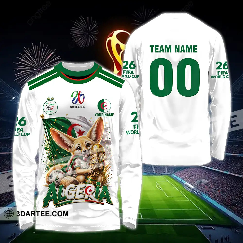 Unisex Shirt - Custom Algeria World Cup 2026 3D Shirt - Long Sleeve Shirt / S - T-shirt