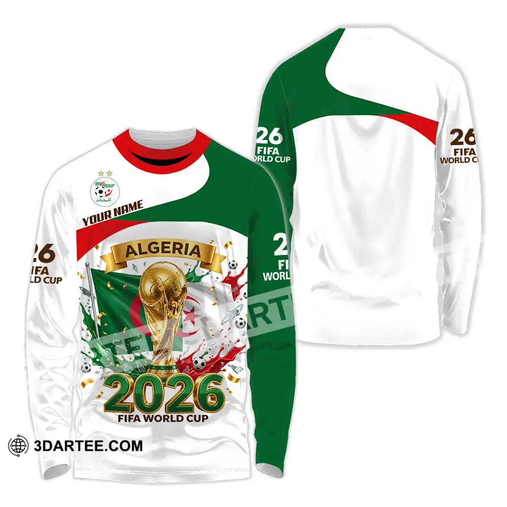 Unisex Shirt - Custom Algeria World Cup 2026 3D Shirt - Long Sleeve Shirt / S - T-shirt