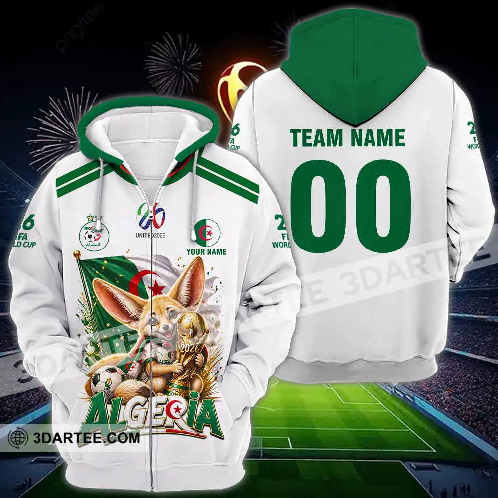 Unisex Shirt - Custom Algeria World Cup 2026 3D Shirt - Zipper Hoodie / S - T-shirt