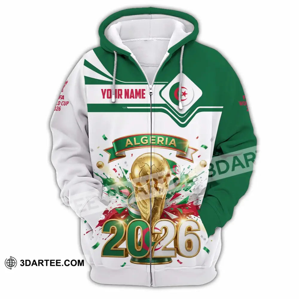 Unisex Shirt - Custom Algeria World Cup 2026 3D Shirt - Zipper Hoodie / S - T-shirt