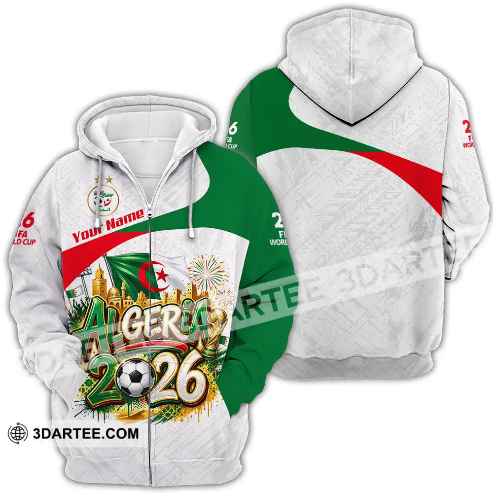 Unisex Shirt - Custom Algeria World Cup 2026 3D Shirt - Zipper Hoodie / S - T-shirt