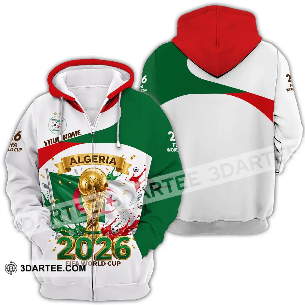 Unisex Shirt - Custom Algeria World Cup 2026 3D Shirt - Zipper Hoodie / S - T-shirt
