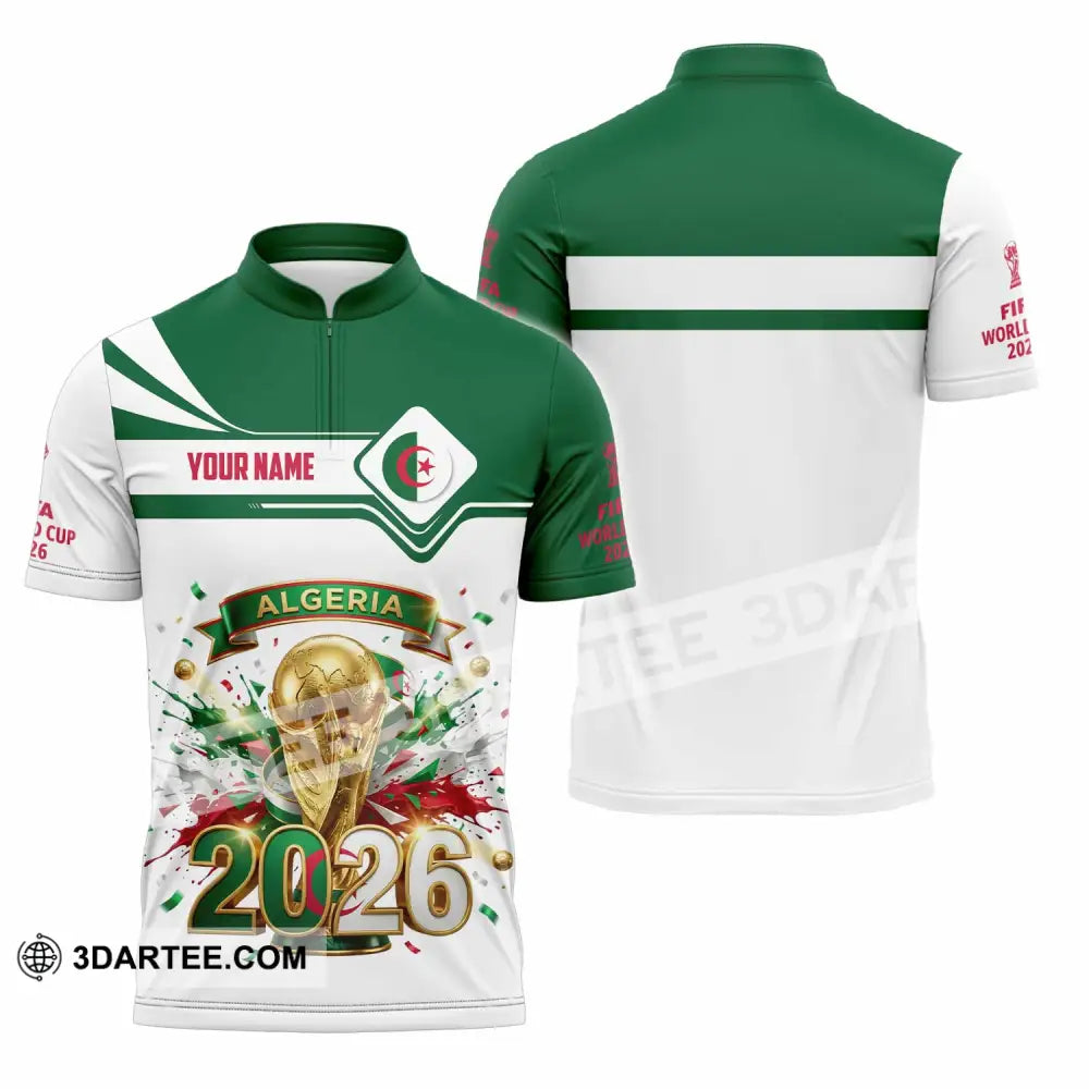 Unisex Shirt - Custom Algeria World Cup 2026 3D Shirt - Zipper Polo Shirt / S - T-shirt