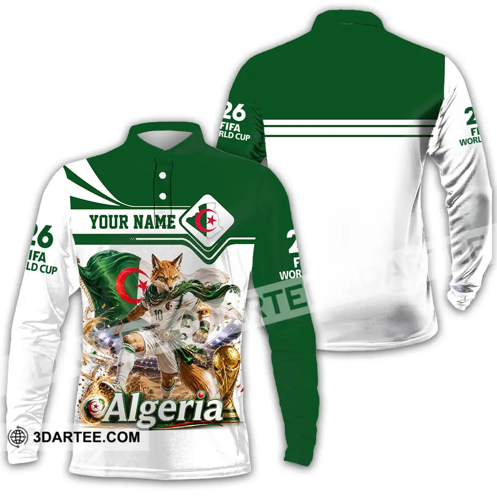 Unisex Shirt - Custom Algeria World Cup 2026 Shirt - Long Sleeve Polo / S - T-shirt