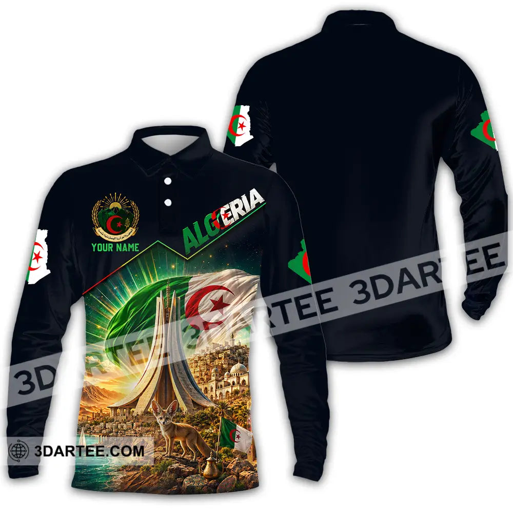 Unisex Shirt - Custom Algeria Shirt - Long Sleeve Polo / S - T-shirt