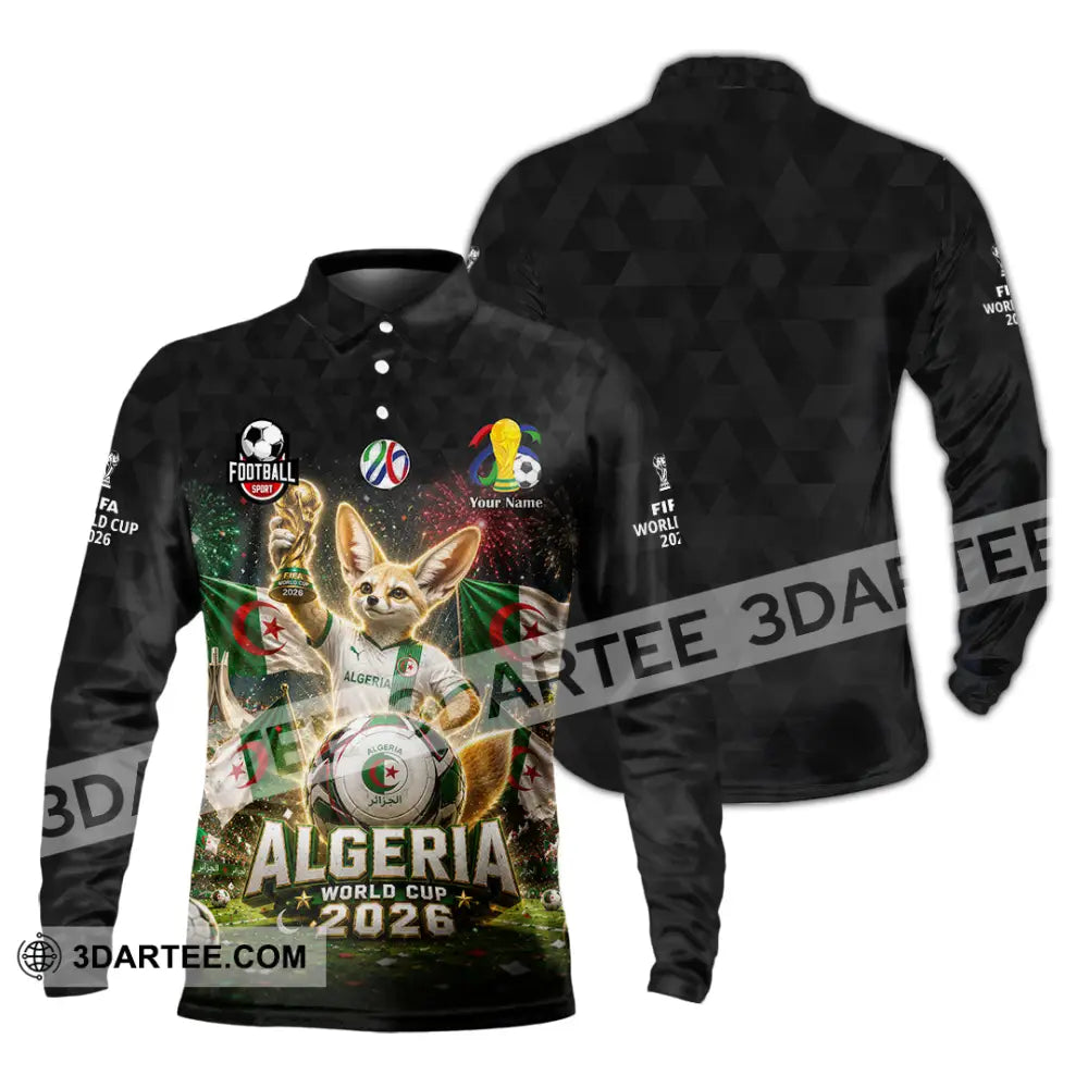 Unisex Shirt - Custom Algeria World Cup 2026 Shirt - Long Sleeve Polo / S - T-shirt