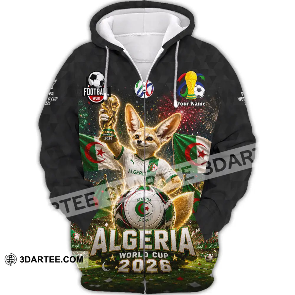 Unisex Shirt - Custom Algeria World Cup 2026 Shirt - Zipper Hoodie / S - T-shirt