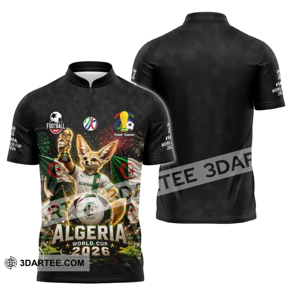 Unisex Shirt - Custom Algeria World Cup 2026 Shirt - Zipper Polo Shirt / S - T-shirt
