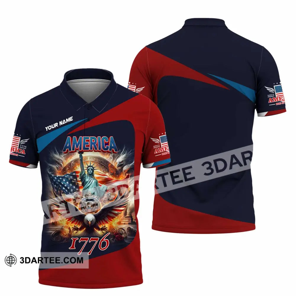 Unisex Shirt - Custom America 1776 Shirt Polo Shirt / S T-shirt