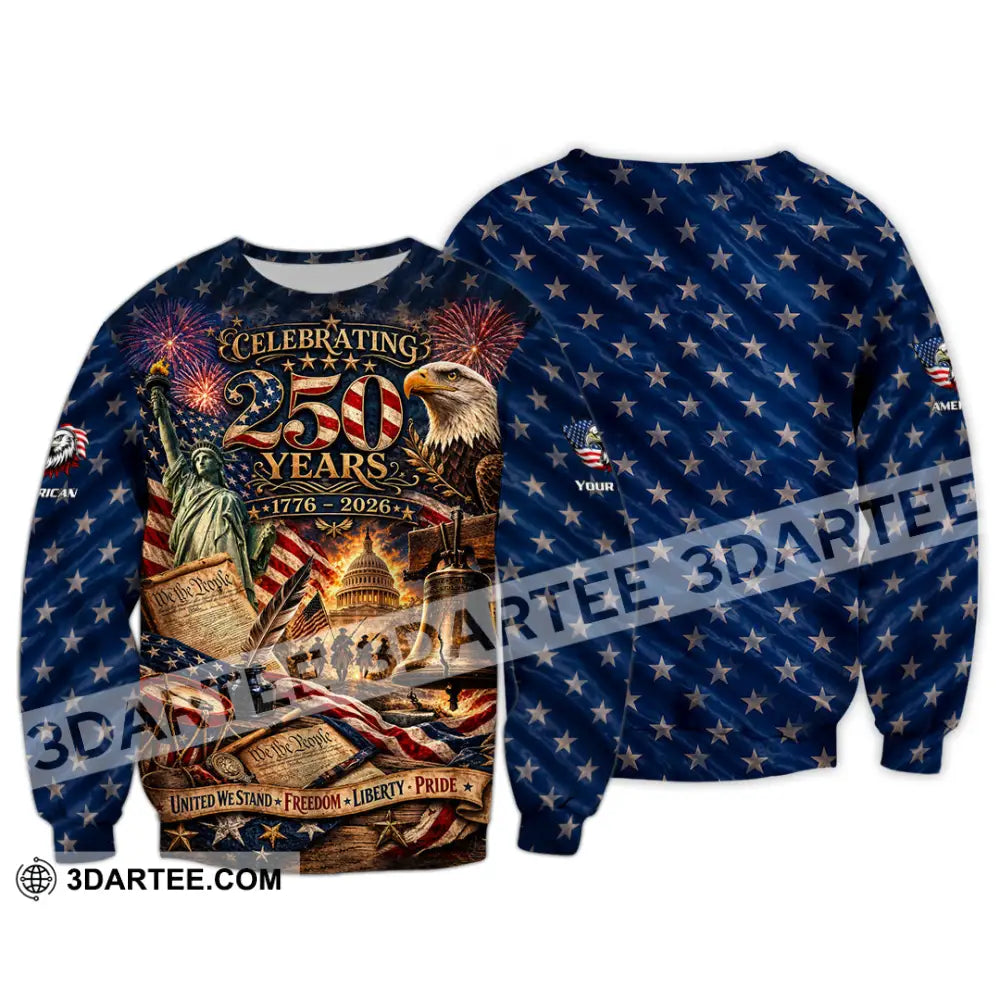Unisex Shirt - Custom America 250 Years Shirt - Long Sleeve / S - T-shirt