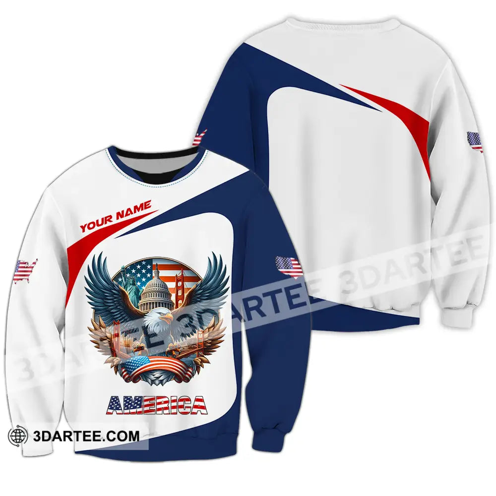 Unisex Shirt - Custom America 3D Shirt - Long Sleeve / S - T-shirt