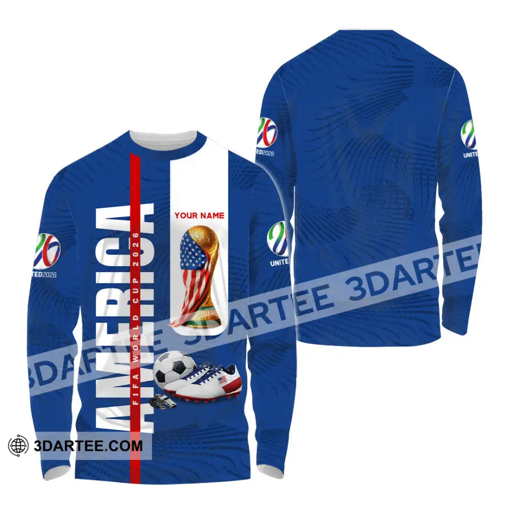 Unisex Shirt - Custom America World Cup 2026 3D Shirt Long Sleeve Shirt / S T-shirt