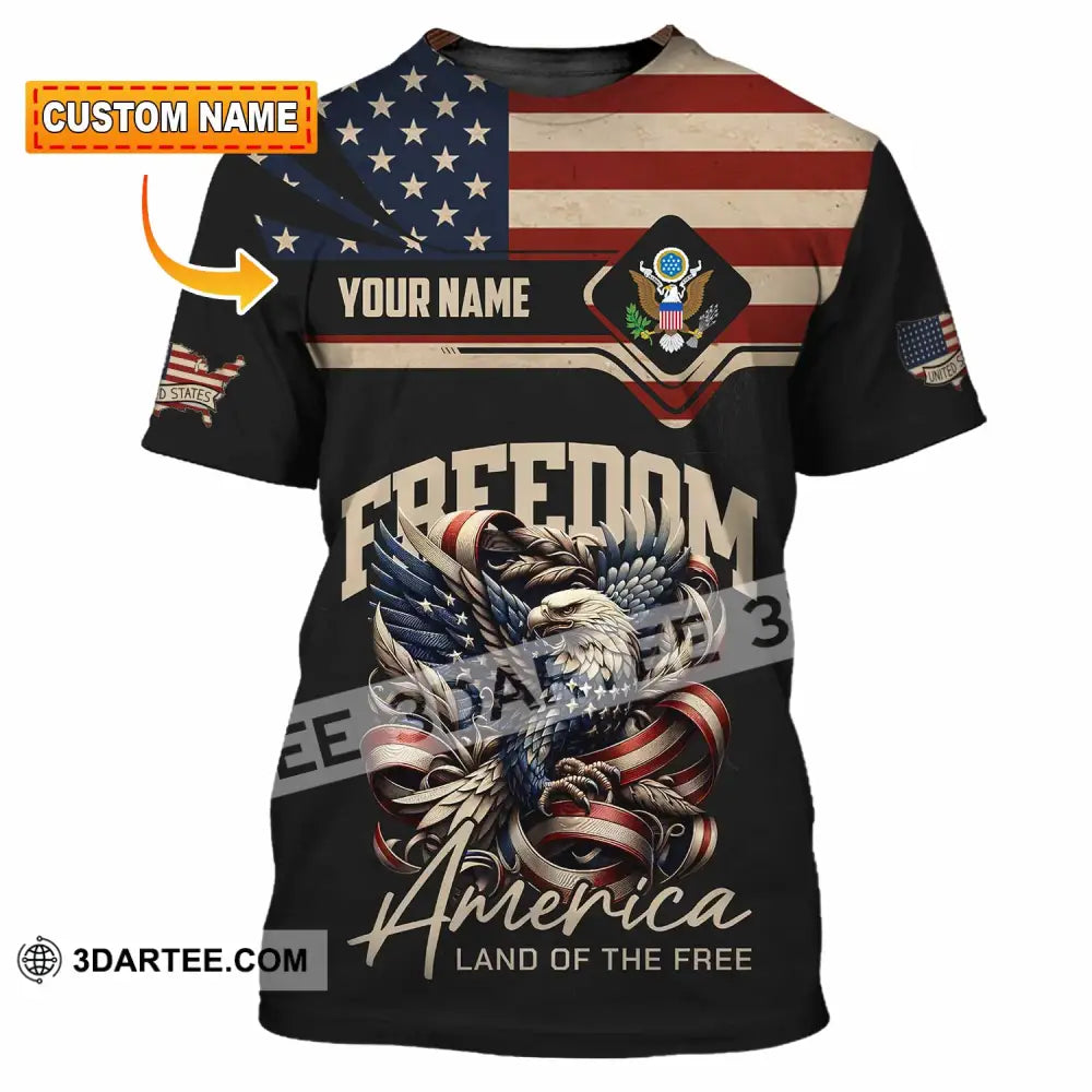 Unisex Shirt - Custom America Land Of The Free 3D Shirt T-shirt
