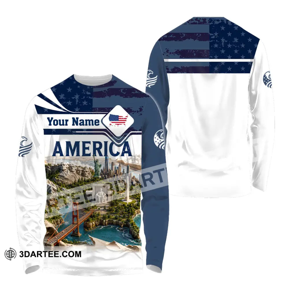 Unisex Shirt - Custom America Shirt - Long Sleeve Shirt / S - T-shirt