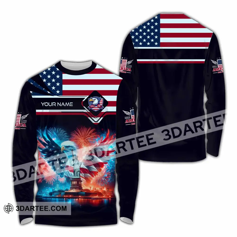 Unisex Shirt - Custom America Shirt Long Sleeve Shirt / S T-shirt